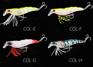 3D Flash Shrimp prawn 70mm 7g Shallow Minnow Laser Fishing Lure Wobbler