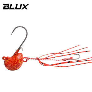 20g 30g 40g weighted jig head hook for bait or soft lure swimming Rubber Skirt and stinger hook