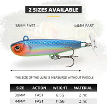 Load image into Gallery viewer, BLUX Rattle Tail 38mm 44mm Power Shining Paddle Metal Jig Fast Zinc Jigging Spoon Bait Sinking Hard Fishing Lure