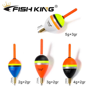 FISH KING 5pcs Float 2.0+2.0gr/3.0+2.0gr/4.0+2.0gr/5.0+2.0gr Copper Fishing Float Vertical Fishing Tackle