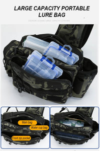 Multifunctional Fishing Tackle Bags Single Shoulder Crossbody Bag Waist Pack Fish Lures Gear Utility Storage Fishing Bag  X232G