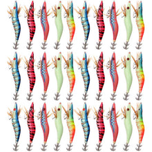 Load image into Gallery viewer, 30Pcs/20Pcs/10Pcs Wooden Shrimp Fishing Lure Squid Jig Fishing Hook Octopus Cuttlefish Artificial Jigging Lures Hard Bait
