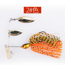 Load image into Gallery viewer, Double spinner Bait Colourful Spinner Lure 18  24 30 35g Spoon Fishing Bait with skirt Fishing Tackle