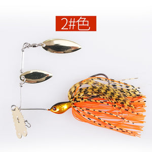 Double spinner Bait Colourful Spinner Lure 18  24 30 35g Spoon Fishing Bait with skirt Fishing Tackle