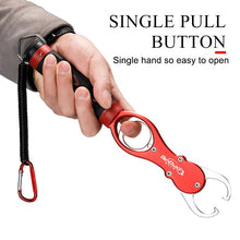 Load image into Gallery viewer, Lip Grip with Scales Catch Fishing Tool Fish weighting Clamp Tackle Holder Anti Slip Clip Rope Lip Grip Pliers Aluminum
