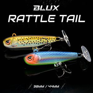 BLUX Rattle Tail 38mm 44mm Power Shining Paddle Metal Jig Fast Zinc Jigging Spoon Bait Sinking Hard Fishing Lure