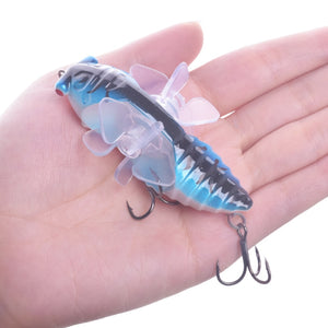 1Pcs Cicada Top water Popper Fishing Lures 7.5cm 15.5g Artificial Bait Rotating Double Propeller