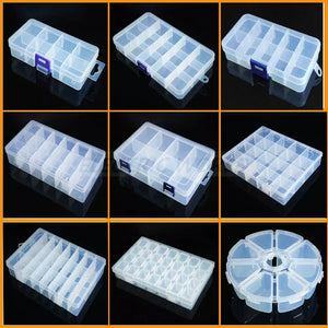 Transparent Plastic storage box Screw fishing tablets craft Compartment Case