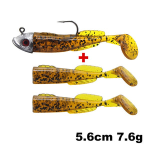 1 Set 7.6g/14g/15g/25g Jig Head hook Fishing Lure Minnow Wobblers Silicone Soft Baits Tackle