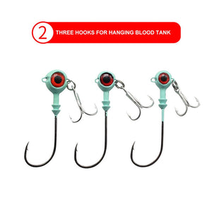3PCS 6G/7.5G/12G Fishing Luminous 3D Eyes jig Head Hooks glowing soft plastic lure Accessories