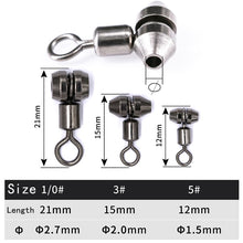 Load image into Gallery viewer, 10pcs 3 Way Barrel Cross Fishing Swivel Heavy Duty Connector Rolling Solid Ring Hook Accessories