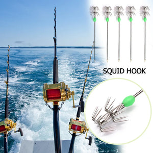 10pcs Double-Layer Umbrella Squid jig Hooks pilchard rig Tackle