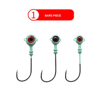 Load image into Gallery viewer, 3PCS 6G/7.5G/12G Fishing Luminous 3D Eyes jig Head Hooks glowing soft plastic lure Accessories