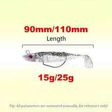 Load image into Gallery viewer, 1 Set 7.6g/14g/15g/25g Jig Head hook Fishing Lure Minnow Wobblers Silicone Soft Baits Tackle