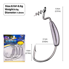 Load image into Gallery viewer, 5x Weedless Fishing hooks Soft Lure Bait Texas Rig 1/0-5/0# with Lock Pin