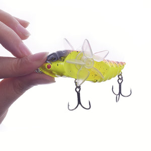 1Pcs Cicada Top water Popper Fishing Lures 7.5cm 15.5g Artificial Bait Rotating Double Propeller