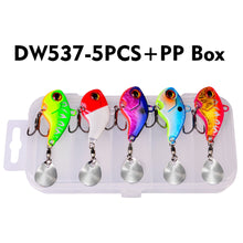 Load image into Gallery viewer, 5Pcs VIB Lures 6-10-15-21-28g Metal Jigging Spoon Sinking  Hard Baits Crankbait Vibration Spinner