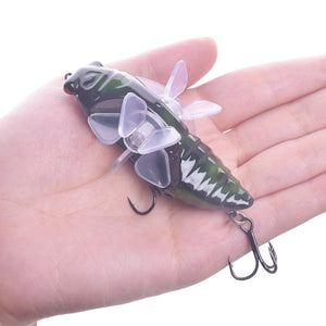 1Pcs Cicada Top water Popper Fishing Lures 7.5cm 15.5g Artificial Bait Rotating Double Propeller