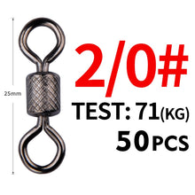 Load image into Gallery viewer, Meredith 50PCS/Lot Fishing Swivels Ball Bearing Swivel with Safety Snap Solid Rings Rolling Swivel Fishing Accessories