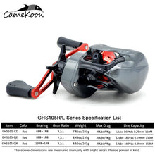 Load image into Gallery viewer, CAMEKOON Baitcasting Reels Left/Right Hand 7.3:1 Ultra Smooth Saltwater Bait Caster Wheel with Magnetic Brake Coil