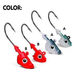 1PCS Jig Head Soft Lure Hooks 21.5g-32.5g Jigging realistic 3d eye Fishhooks second concection