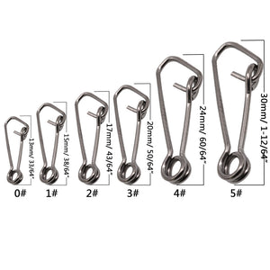 Stainless Steel Hook Lock Snap Swivel Solid Rings Snaps Fishing Connector Accessories