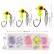 Load image into Gallery viewer, 25pcs Jig Head Hooks Spinner Soft Baits Combo 1.4g-1.6g-3g Jigging Lures soft Baits Artificial Fishing Lures