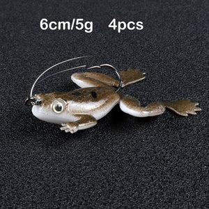 4pcs Frog Lure Fishing Lures 6cm 5g Artificial Fishing Bait Top water Soft Bait