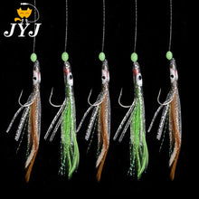 Load image into Gallery viewer, Fishing bait jig Lure Set Artificial Silicone soft squid skirt Luminous Bead