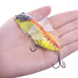 1Pcs Cicada Top water Popper Fishing Lures 7.5cm 15.5g Artificial Bait Rotating Double Propeller