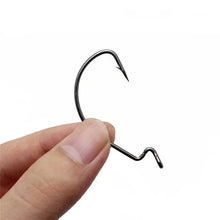 Load image into Gallery viewer, 50pcs/lot weedless Wide gap Texas fishing hooks for soft plastic lure fishing set