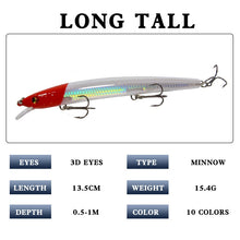 Load image into Gallery viewer, Minnow Fishing Lure Weights 14.5g Long Throw Bait Fish Artificial Fishing Lure Fish Bait Wobbler