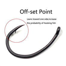 Load image into Gallery viewer, 100pcs fishing Hooks Matt Black with Barb Size 2 4 6 8 10 carbon Japan Hook