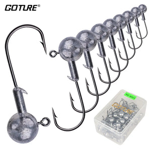 20/50pcs Lead jig Head Fishing Hook 1g-20g Hooks for Soft Lures Carbon Steel