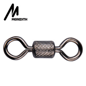 Meredith 50PCS/Lot Fishing Swivels Ball Bearing Swivel with Safety Snap Solid Rings Rolling Swivel Fishing Accessories