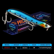 Load image into Gallery viewer, 6pcs Popper Fishing Lure Set Floating stick Artificial Bait Top water lure Tackle