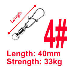 Load image into Gallery viewer, 10pcs Stainless Steel Ball Bearing Fishing Line Swivels Snap Different Size Tackle Fishing Connector Tool