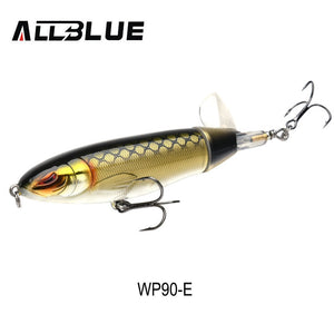 ALLBLUE Whopper Popper 9cm/11cm/13cm Topwater Fishing Lure Artificial Bait Hard lure with soft Rotating Tail Fishing Tackle