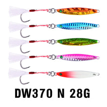 Load image into Gallery viewer, 5pcs Fishing Lure 7G-10G-14G-17G-21G-28G-40G Jig Fish with 14# Nepal Hooks 5 colour Fishing Bait