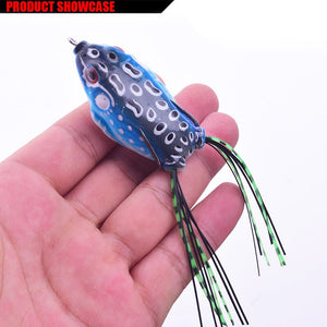 8PCS Mixed Color Frog Soft Lure Set Top Water Wobblers Rubber Artificial Baits for Snake Head Gear Lures Kit Fishing Tackle
