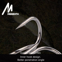 Load image into Gallery viewer, MEREDITH 20Pcs/lot 4# 6# 8# Fishing Hook High Carbon Steel Treble Overturned Hooks Fishing Tackle Round Bend Treble