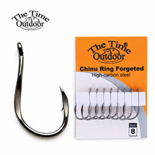 Load image into Gallery viewer, Fishing Hooks Ring Forged Carbon Steel Fish Hook Hight Quality