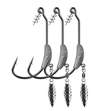 Load image into Gallery viewer, JYJ 3PCS/Lot 3.8g 5.7g 6.2g jig head fishing hook weedless weighted with rattle spoon