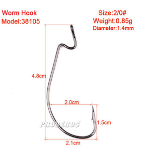 10pcs/lot High-carbon Steel Fishing Hooks Lead Jig Head 1/0-4/0# Hooks weedless For Soft Bait Tackle High Quality Accessories