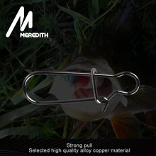 Load image into Gallery viewer, Meredith 50pcs Stainless Steel Fishing Connector Fast Clip Lock Snap Swivel Solid Rings Safety Snaps Fishing Hook Tool Snap
