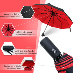 Umbrella Windproof Double Layer Resistant Fully Automatic Rain 10K Strong