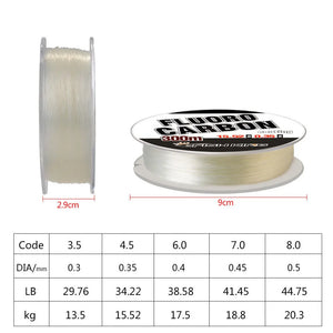 Full Sink Fluorocarbon 300m Fishing Line 100% Monofilament Leader Japanese