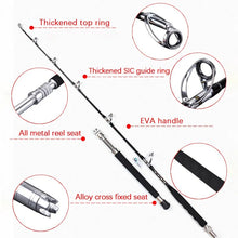 Load image into Gallery viewer, Strong strengthen guides BIG GAME trolling rod 37-60kgs 60-110lb 1.80m boat fishing rod