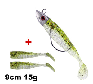1 Set 7.6g/14g/15g/25g Jig Head hook Fishing Lure Minnow Wobblers Silicone Soft Baits Tackle