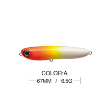 Load image into Gallery viewer, 1PCS 67MM 6.5G Pencil stick popper Floating Fishing Lure Artificial Hard Bait Saltwater Quality Professional Tackle